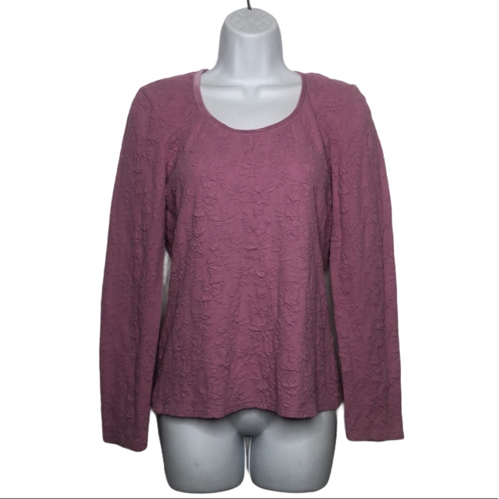 J.Jill Jacquard Long Sleeves Top Small